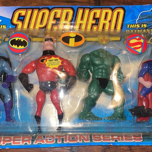 Vintage bootleg super hero Superman Batman figure figure one lot set - Picture 3 of 10